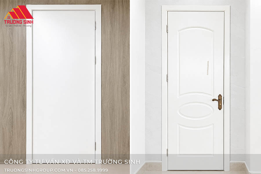 Cửa nhựa Composite màu trắng hiện đại